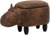Beliani Hippo Dierenhocker bruin kunstleer online kopen