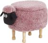 Beliani Sheep Dierenhocker roze polyester online kopen
